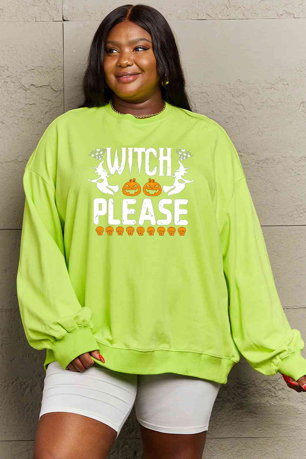 Simply Love Full Size WITCH PLEASE Graphic Sweatshirt