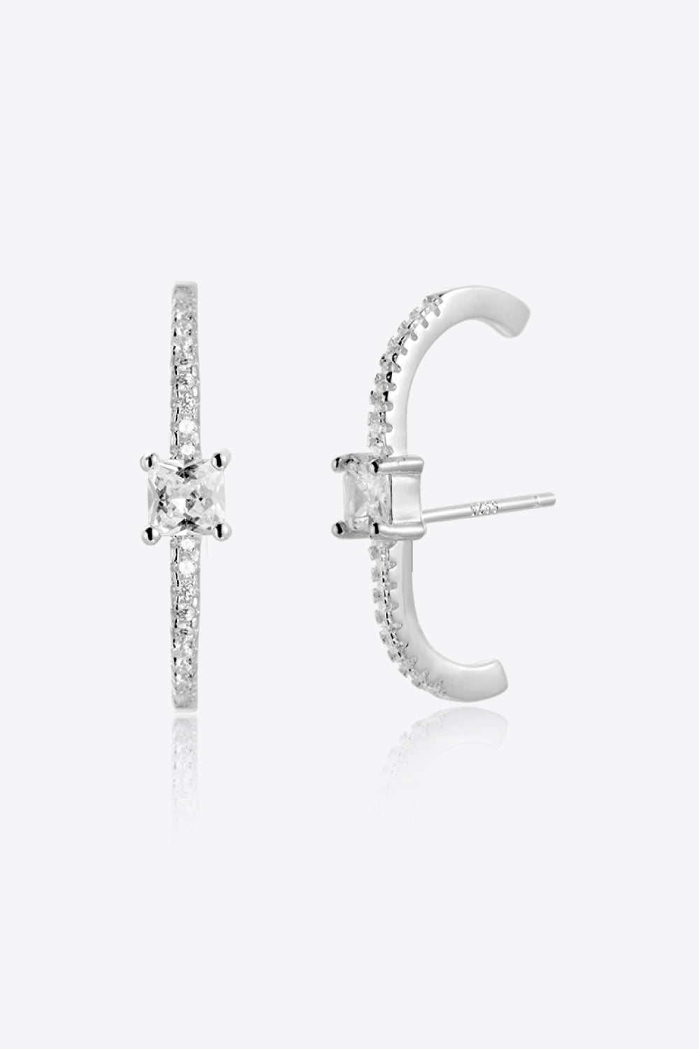 Boucles d'oreilles en argent sterling 925 avec zircone