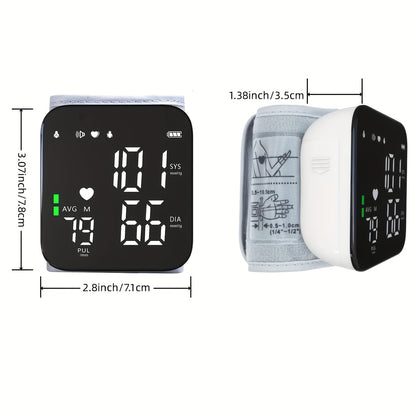 1pc Digital Wrist Blood Pressure Monitor with Irregular Heart Beat Detection - Large Display & Adjustable Cuff - Battery Not Included