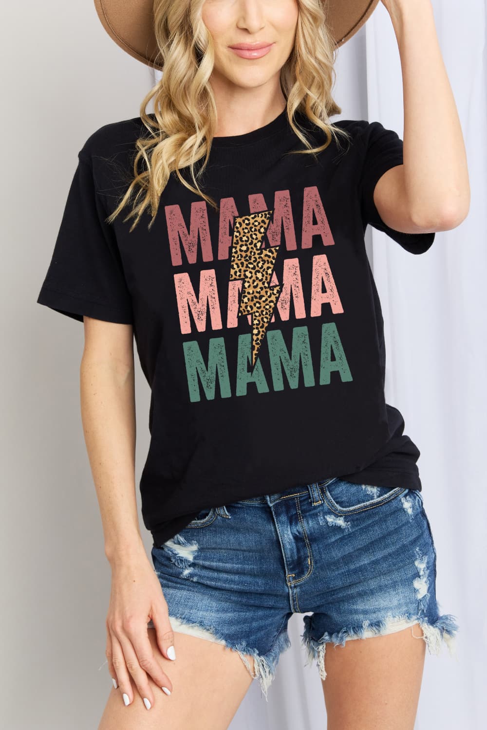 Camiseta de algodón con gráfico MAMA de talla grande de Simply Love