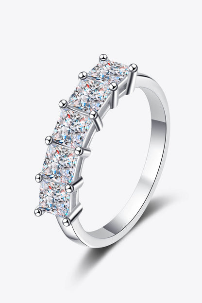 Bague plaquée rhodium Moissanite 2 carats Surprise romantique