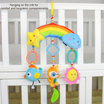 0-3 Years Old Soothing Plush Toy Bed Hanging Stroller - Cute Cartoon Creative Stroller Hanging Bed Hanging Soothing Baby Rainbow Rattle Bed Bell