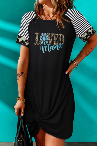 LOVED MAMA Graphic Raglan Sleeve Dress