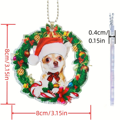 1pc New Creative Christmas Stocking Gloves Garland Cute Puppy Acrylic Car Hanging Decorations Halloween Christmas Tree Ornaments Home Decorations