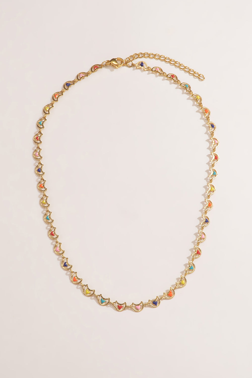 Collier en acier inoxydable coeur multicolore