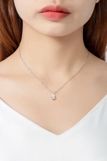 Collier avec pendentif moissanite de 1,5 carat en argent sterling 925