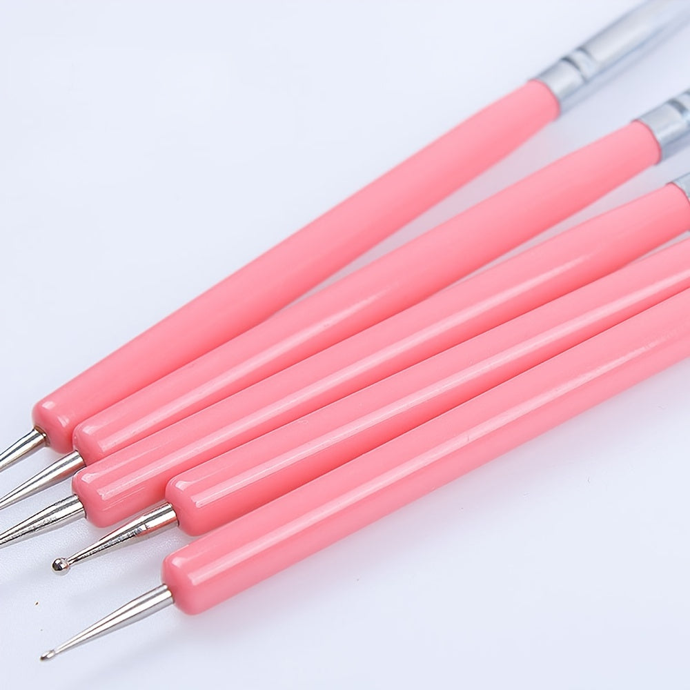 5pcs Mark Silicone Soft Head Double Point Drill Pen Set - Perfect for Clay Sculpting, Nail Art, UV Gel Drawing & More!