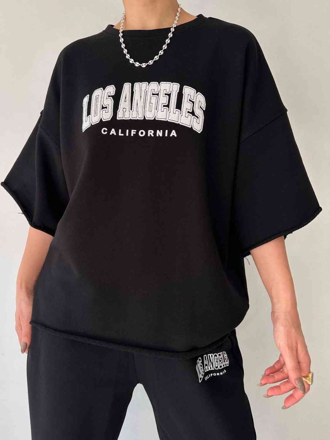 Ensemble sweat-shirt et pantalon de survêtement graphique LOS ANGELES CALIFORNIA