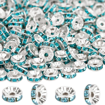 800 cuentas espaciadoras redondas de diamantes de imitación de 6 mm a 8 mm, perfectas para hacer collares, brazaletes y joyas colgantes. 