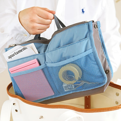 1pc Multifunctional Double Folding Organizer: The Perfect Travel, Toiletry, and Assortment Bag!