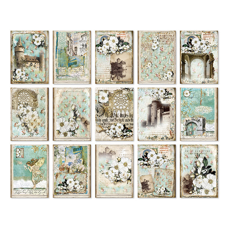 30pcs of Vintage Flower Character Scrapbook Paper - Perfect for Crafting & Hand Accounts!