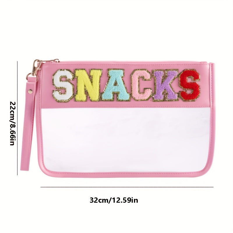 Stay Stylish & Organized with this Clear Large Capacity Snacks & Cosmetic Bag - Stadium Approved!