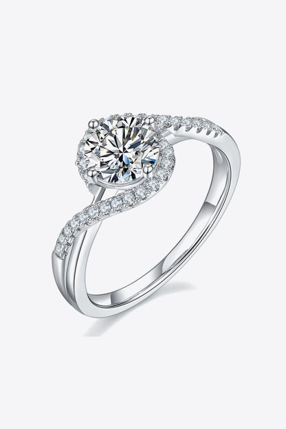 Bague entrecroisée Moissanite 1 Carat