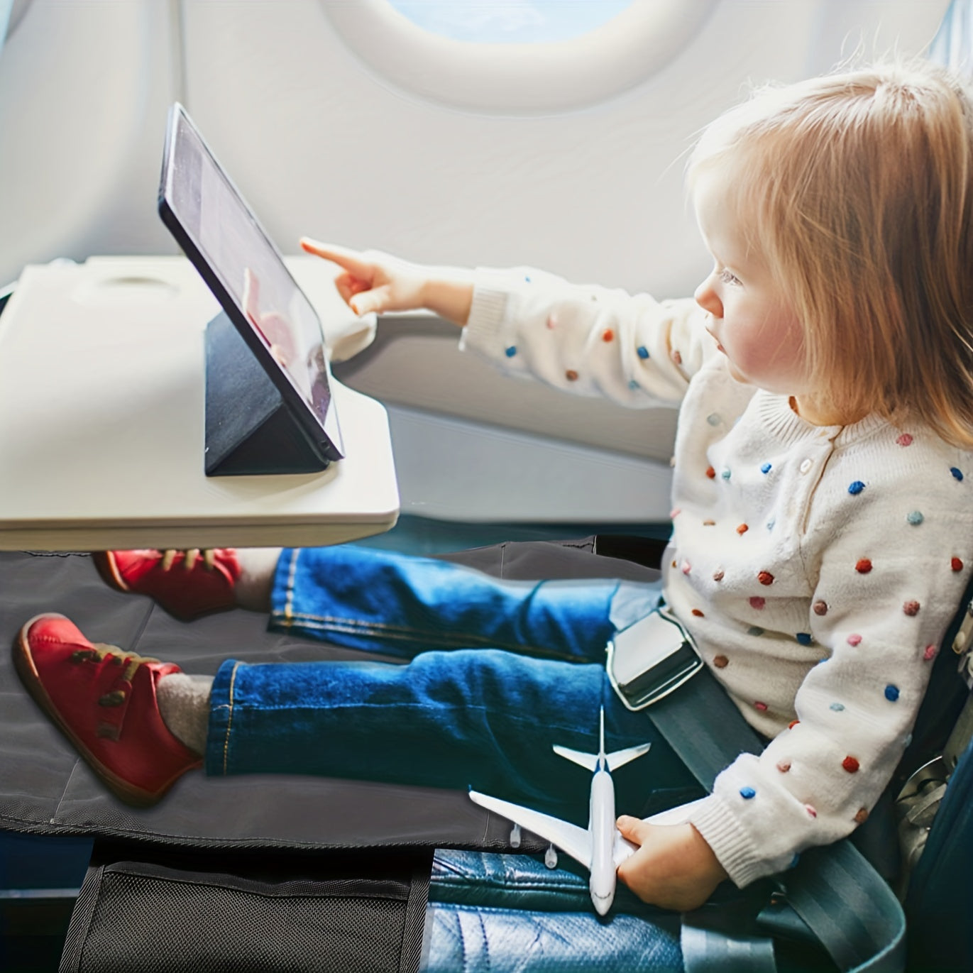 Anti-Slip Airplane Footrest for Kids - Portable Travel Bed with Airplane Seat Extender - Perfect for Toddlers and Babies - Soft and Comfortable - Ideal for Airplane Travel