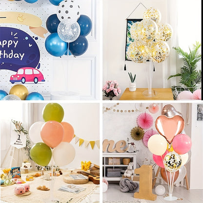 9 Sets, Balloon Stands, Transparent Table Balloon Stands, Used For Birthday Parties, Weddings, And Festival Balloon Decorations