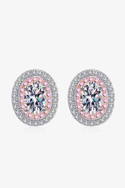 Boucles d'oreilles à tige en moissanite plaquées platine