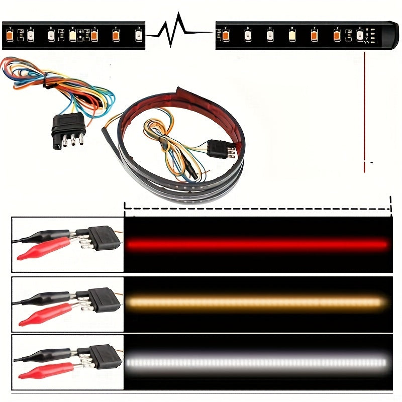 60inch Tailgate Light Bar Strip LED Truck Tailgate Bar Running Brake Turn Signal Reverse Light For Cars Truck Pickup SUVS Jeep Vans RVs Trailers