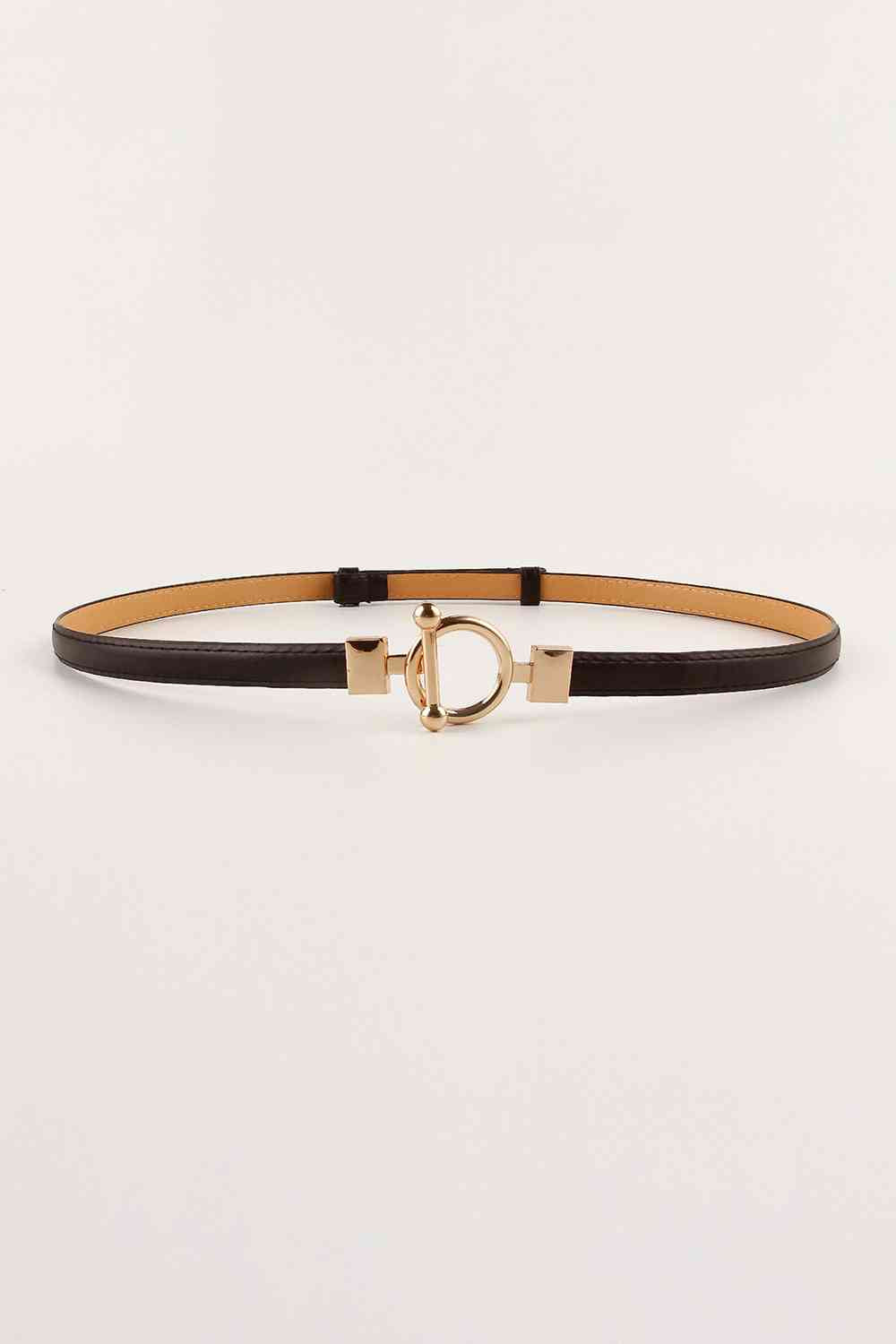 Toggle Buckle Skinny PU Belt