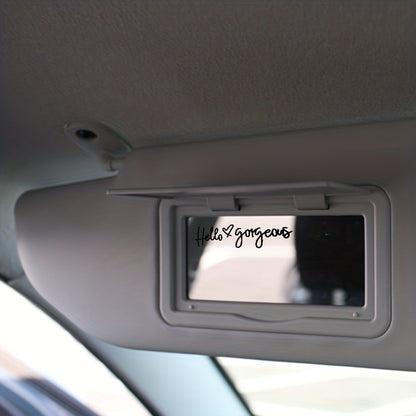 3pc/Set 'Hello Gorgeous' Mirror Decal - Add a Touch of Beauty to Your Car's Rear View Mirror!