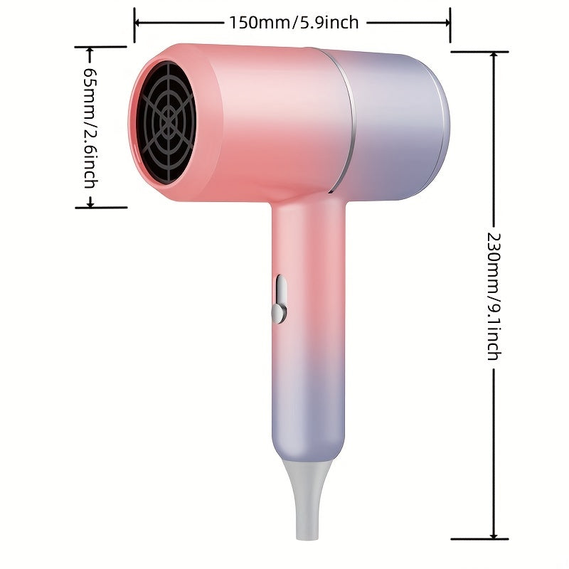 Upgrade Your Hair Styling Routine with this Gradient Pink Hair Dryer - Mute Blue Light, Negative Ion, Hot & Cold Settings!