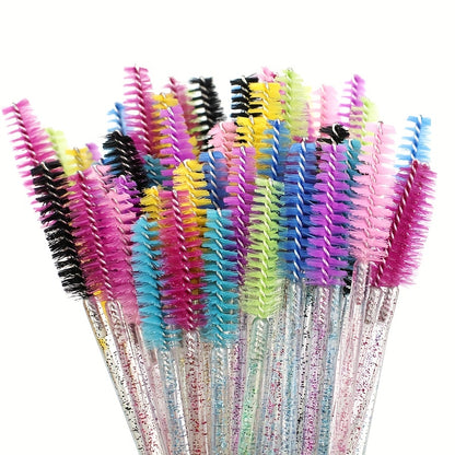 40 Pcs Colorful Crystal Mascara Wands - Perfect for Eyelash Extensions, Eyebrow & Makeup Tools!