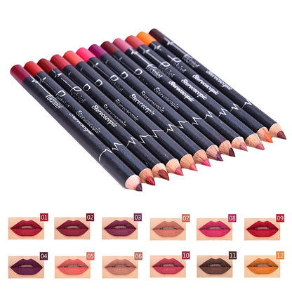 12-Piece Lipstick Set for Women: Long-Lasting Lip Liner, Matte Lip Gloss & Professional Lipstick Pencils